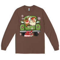 Chestnut christmas santa and reindeer truck Long Sleeve Tee - MaliasSmallBusiness