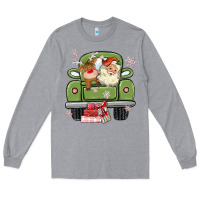 Christmas Santa And Reindeer Truck Long Sleeve Tee | Teevron