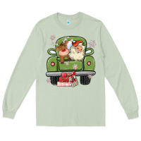 Matcha christmas santa and reindeer truck Long Sleeve Tee - MaliasSmallBusiness