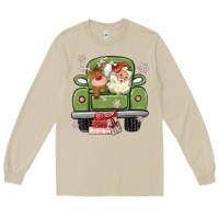 Mushroom christmas santa and reindeer truck Long Sleeve Tee - MaliasSmallBusiness