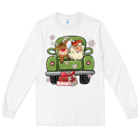 White christmas santa and reindeer truck Long Sleeve Tee - MaliasSmallBusiness