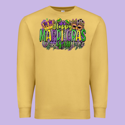 Happy Mardi Gras Yall Premium Sweatshirt Designed By Cowgirlartshop