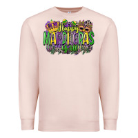 Pale Pink happy mardi gras yall Premium Sweatshirt - CowGirlArtShop