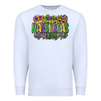 White happy mardi gras yall Premium Sweatshirt - CowGirlArtShop