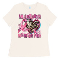 Bone western leopard  in october we wear pink heart Ladies Tee - AdoDesignShop