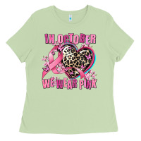 Western Leopard  In October We Wear Pink Heart Ladies Tee | Teevron