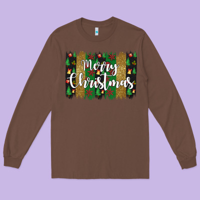 Merry Christmas Long Sleeve Tee Designed By Jahusdesignshop