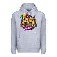 Heather Grey mardi gras gamer Premium Hoodie - CowGirlArtShop