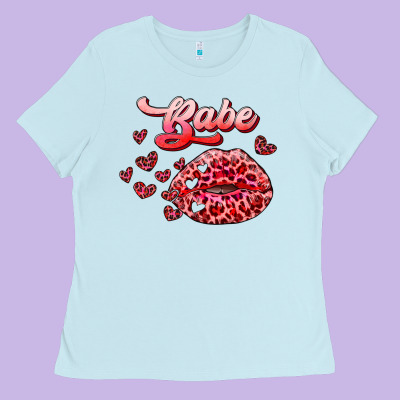 Babe With Kiss Ladies Tee Designed By Ranaportraitstore