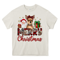 Cream merry christmas chihuahua Heavy Core Tee - JahusDesignShop