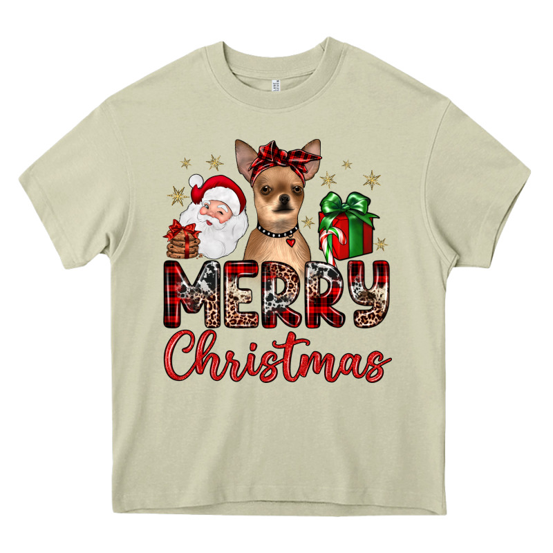 Merry Christmas Chihuahua Heavy Core Tee by JahusDesignShop | Teevron