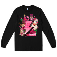 Black pink christmas lightning bolt Long Sleeve Tee - MaliasSmallBusiness