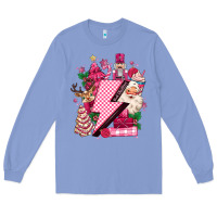 Colony Blue pink christmas lightning bolt Long Sleeve Tee - MaliasSmallBusiness