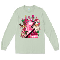 Matcha pink christmas lightning bolt Long Sleeve Tee - MaliasSmallBusiness