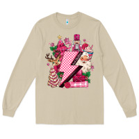 Mushroom pink christmas lightning bolt Long Sleeve Tee - MaliasSmallBusiness