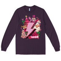 Plum pink christmas lightning bolt Long Sleeve Tee - MaliasSmallBusiness