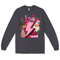 Smoke pink christmas lightning bolt Long Sleeve Tee - MaliasSmallBusiness