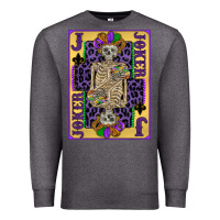 Charcoal Heather joker mardi gras skeleton Premium Sweatshirt - CowGirlArtShop