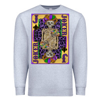 Heather Grey joker mardi gras skeleton Premium Sweatshirt - CowGirlArtShop