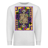 Oatmeal Heather joker mardi gras skeleton Premium Sweatshirt - CowGirlArtShop