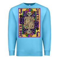 Ocean Blue joker mardi gras skeleton Premium Sweatshirt - CowGirlArtShop