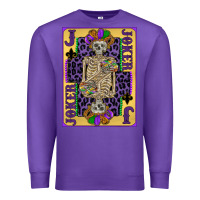 Purple joker mardi gras skeleton Premium Sweatshirt - CowGirlArtShop