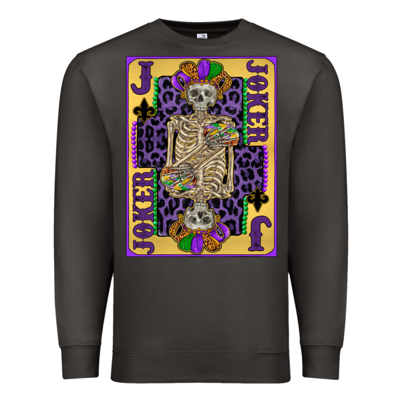 Joker Mardi Gras Skeleton Premium Sweatshirt by CowGirlArtShop | Teevron