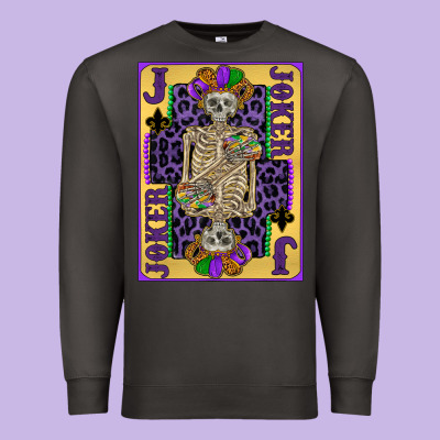 Joker Mardi Gras Skeleton Premium Sweatshirt Designed By Cowgirlartshop