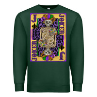 Sports Green joker mardi gras skeleton Premium Sweatshirt - CowGirlArtShop