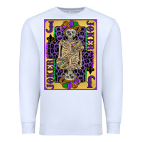 White joker mardi gras skeleton Premium Sweatshirt - CowGirlArtShop