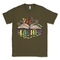 Army Green teacher mardi gras Classic Tee - MaliasSmallBusiness