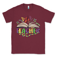 Burgundy teacher mardi gras Classic Tee - MaliasSmallBusiness