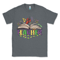 Charcoal Heather teacher mardi gras Classic Tee - MaliasSmallBusiness