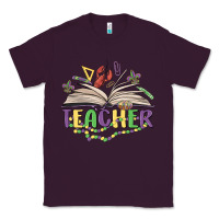 Plum teacher mardi gras Classic Tee - MaliasSmallBusiness
