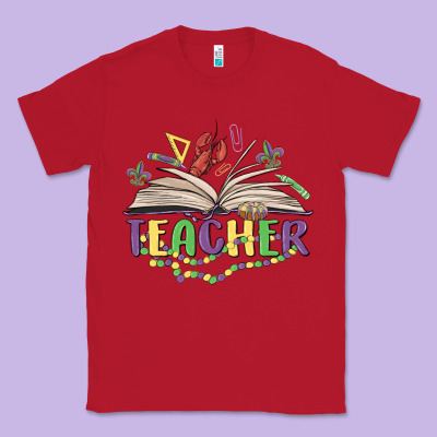 Teacher Mardi Gras Classic Tee Designed By Maliassmallbusiness