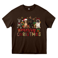 Chocolate Brown merry christmas chihuahua pitbull pug dachshund Heavy Core Tee - JahusDesignShop