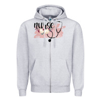 Heather Grey Nurse Floral Zipper Hoodie - Bettercallsaul