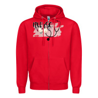 Red Nurse Floral Zipper Hoodie - Bettercallsaul