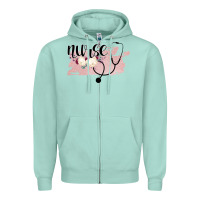 Seafoam Nurse Floral Zipper Hoodie - Bettercallsaul