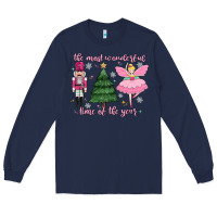 Navy the most wonderful time of the year Long Sleeve Tee - MaliasSmallBusiness