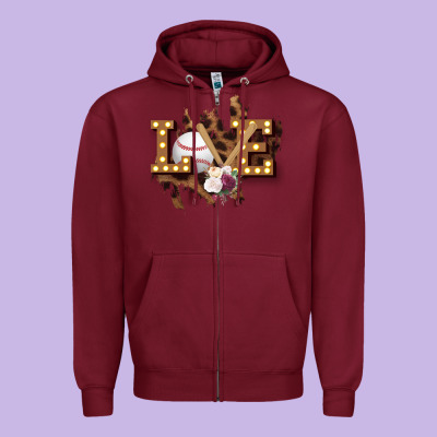 Love Softball Zipper Hoodie Designed By Bettercallsaul