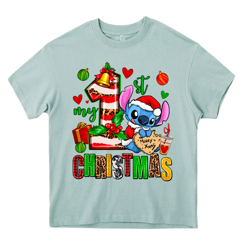 My First Christmas Stitch Heavy Core Tee by AdoDesignShop | Teevron