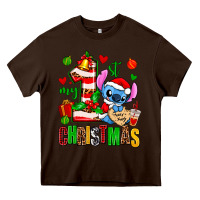 Chocolate Brown my first christmas stitch Heavy Core Tee - AdoDesignShop
