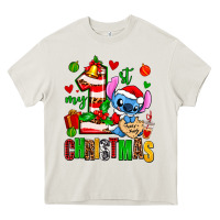 Cream my first christmas stitch Heavy Core Tee - AdoDesignShop