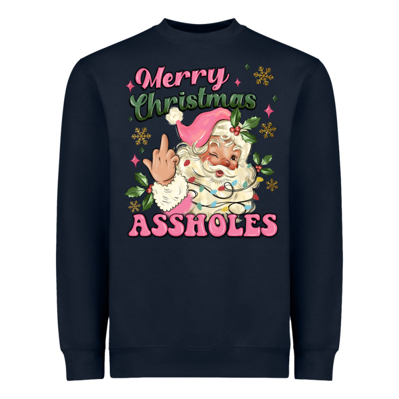 Merry Christmas Assholes Heavyweight Sweatshirt by MaliasSmallBusiness | Teevron