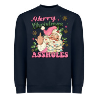 Navy merry christmas assholes Heavyweight Sweatshirt - MaliasSmallBusiness
