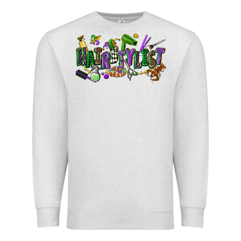 Hairstylist Mardi Gras Premium Sweatshirt by CowGirlArtShop | Teevron