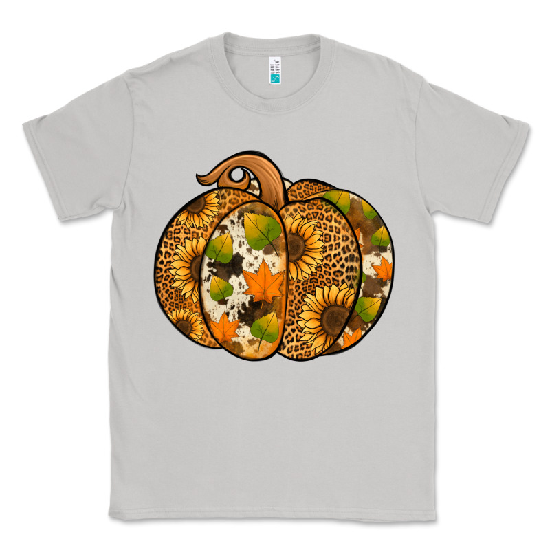 Leopard Cowhide Sunflower Pumpkin Classic Tee by NancyCooperArtShop | Teevron