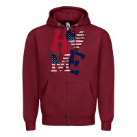 Burgundy American Flag Home Zipper Hoodie - Bettercallsaul