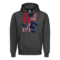 Charcoal Heather American Flag Home Zipper Hoodie - Bettercallsaul
